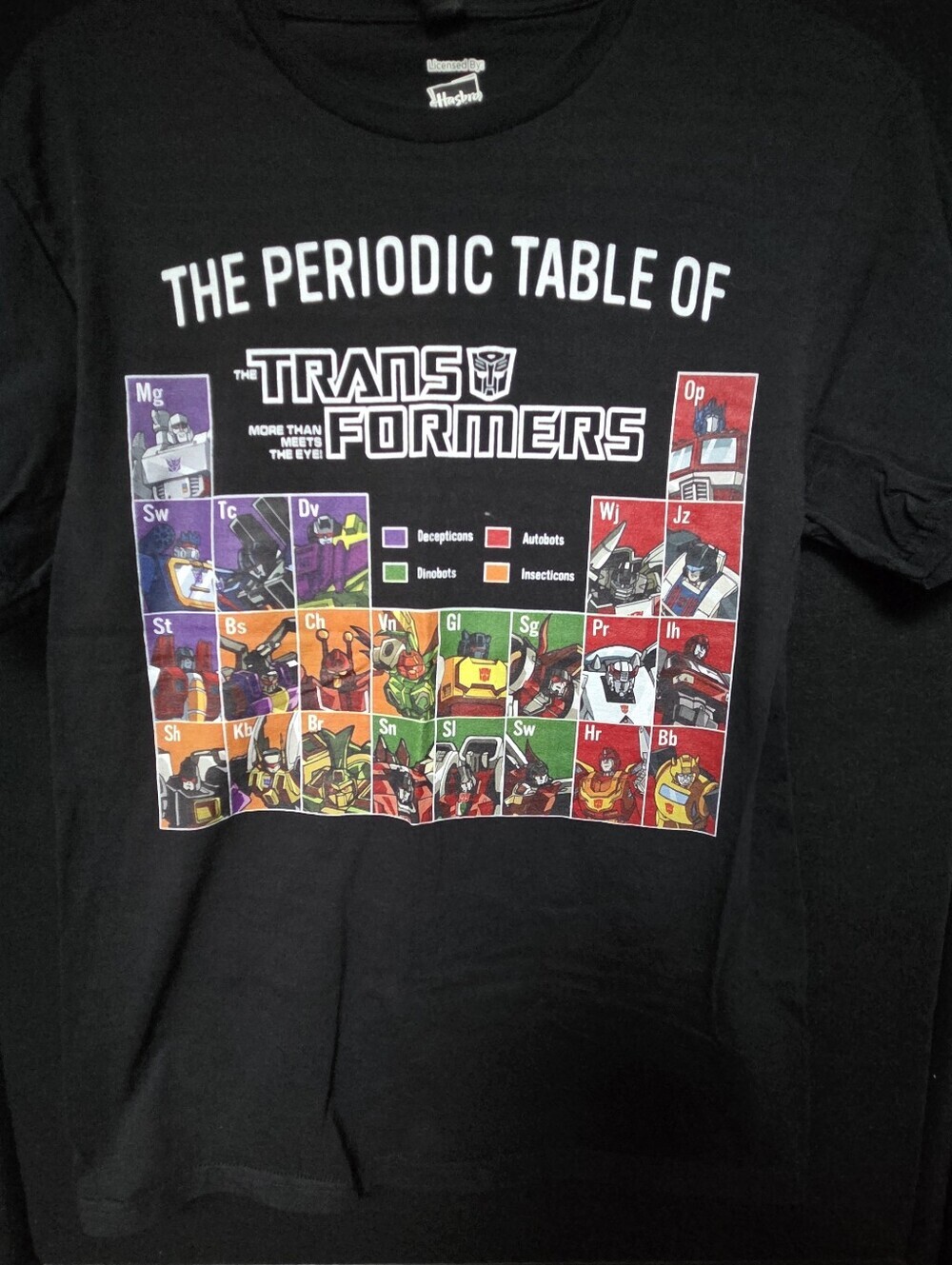 Transformers 'The Periodic Table of Transformers' Graphic Tee - Black Medium